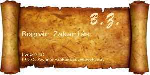 Bognár Zakariás névjegykártya