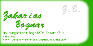zakarias bognar business card